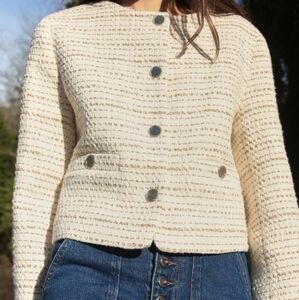 NWT ZARA STRUCTURED ROUND NECK BLAZER XL